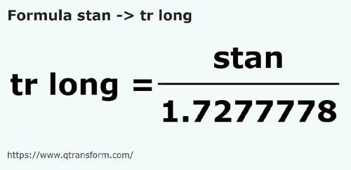 formula Stânjeni kepada Kayu pengukur panjang - stan kepada tr long