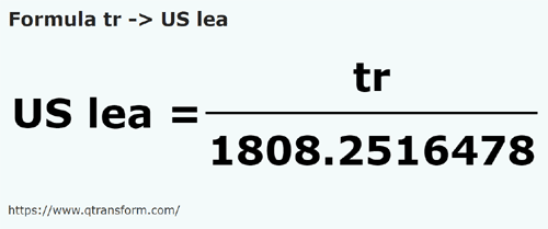 formula Трость в Ли́га США - tr в US lea