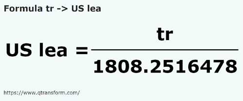 formula Canas em Léguas americanas - tr em US lea