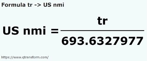 formule Riet naar Amerikaanse zeemijlen - tr naar US nmi
