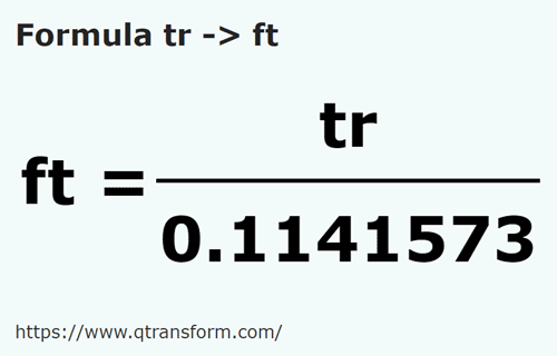 formula Kayu pengukur kepada Kaki - tr kepada ft