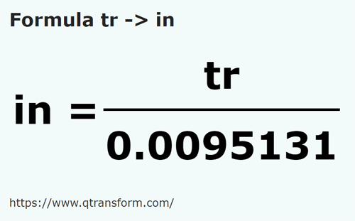 formula Trestii in Inchi - tr in in