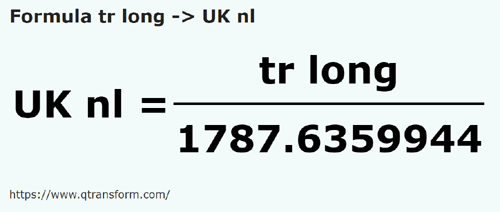 formula Длинная трость в Британская морская лига - tr long в UK nl