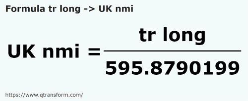 formula Canna lunga in Miglio marino inglese - tr long in UK nmi