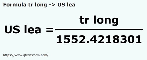 formula Caña larga a Leguas estadounidenses - tr long a US lea