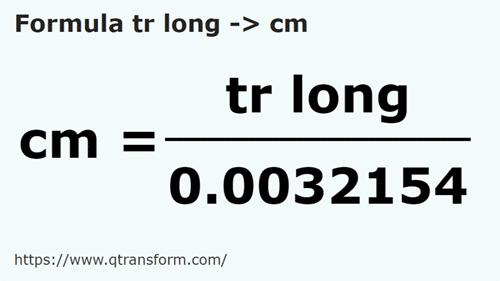 formula Caña larga a Centímetros - tr long a cm