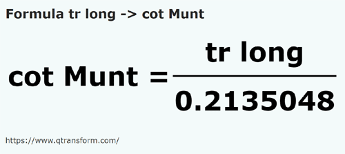 formule Lang riet naar El (Muntenië) - tr long naar cot Munt