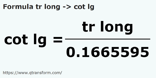 formula Caña larga a Codos largo - tr long a cot lg