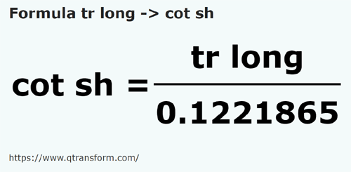 formula Long reeds to Short cubits - tr long to cot sh