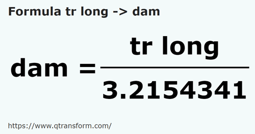 formulu Uzun kamış ila Dekametre - tr long ila dam