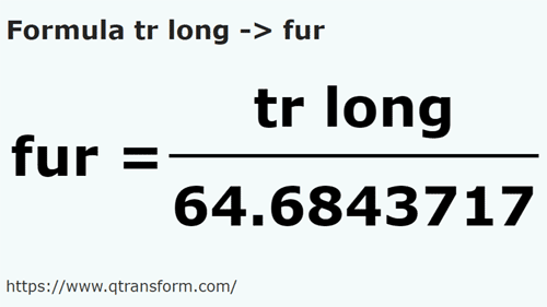 formula Canas longas em Furlongs - tr long em fur