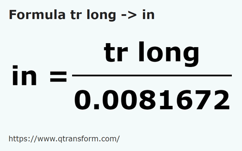 formula Kayu pengukur panjang kepada Inci - tr long kepada in