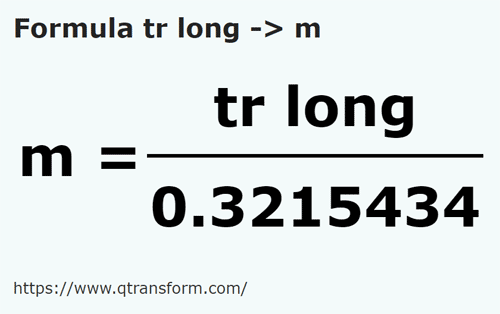 formula Kayu pengukur panjang kepada Meter - tr long kepada m