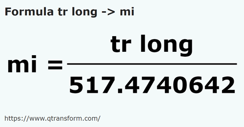 formula Trestii lungi in Mile - tr long in mi