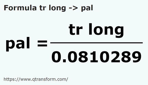 formula Длинная трость в Пядь - tr long в pal