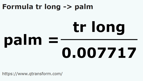 formule Lang riet naar Handbreedte - tr long naar palm