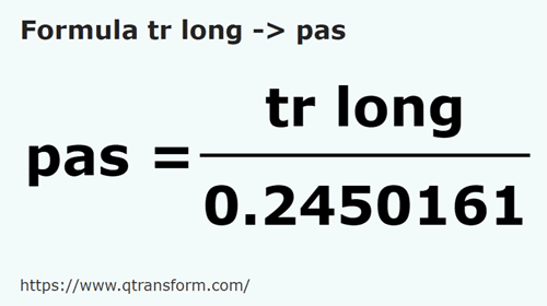 formula Длинная трость в шаги - tr long в pas