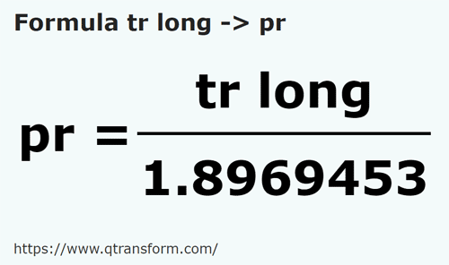formula Длинная трость в стержень - tr long в pr