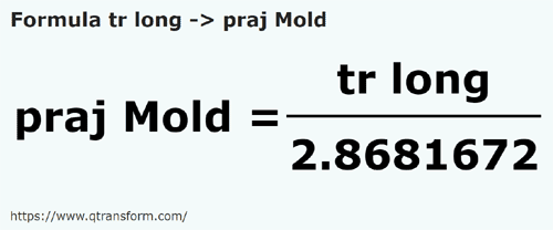 formula Kayu pengukur panjang kepada Tiang (Moldavia) - tr long kepada praj Mold