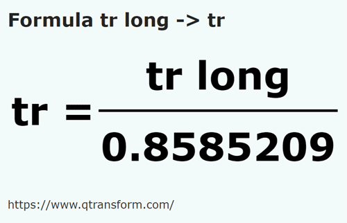formula Kayu pengukur panjang kepada Kayu pengukur - tr long kepada tr