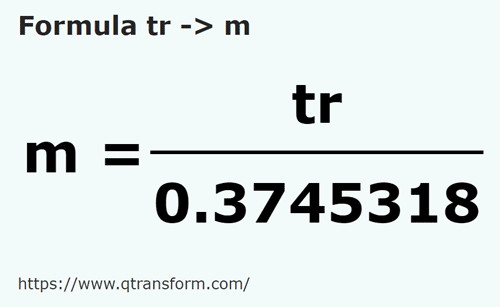 formula Трость в метр - tr в m