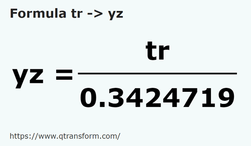 formula Трость в площадка - tr в yz