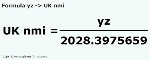 formula Yarzi in Mile marine britanice - yz in UK nmi