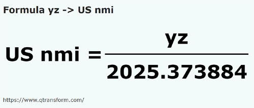 formula Yarzi in Mile marine americane - yz in US nmi