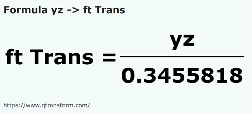 umrechnungsformel Yard in Fuße (Transilvania) - yz in ft Trans