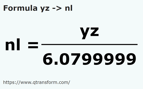 formula Yards to Nautical leagues - yz to nl