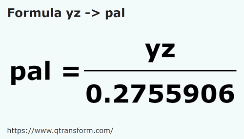 formula Yarzi in Palme - yz in pal