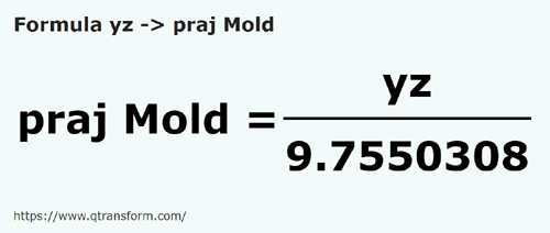 formula Yards to Poles (Moldova) - yz to praj Mold