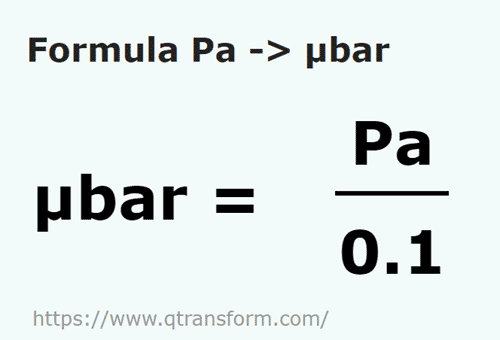 formula Pascali in Microbari - Pa in µbar
