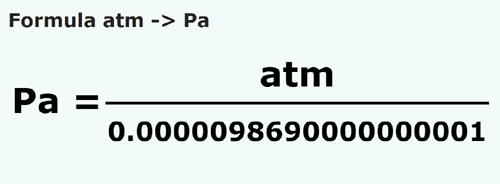 umrechnungsformel Atmosphäre in Pascal - atm in Pa