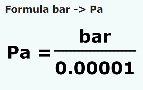 formula Bars to Pascals - bar to Pa