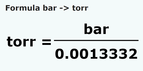 formula Bars em Torrs - bar em torr