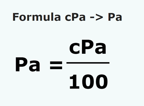 umrechnungsformel Zentipascal in Pascal - cPa in Pa