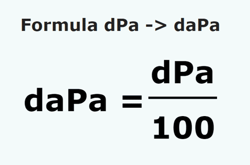 formula Decipascali in Decapascali - dPa in daPa