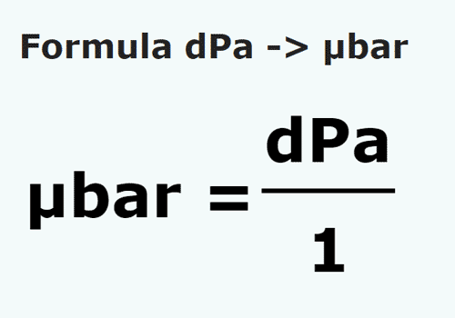formula Decipascali in Microbari - dPa in µbar