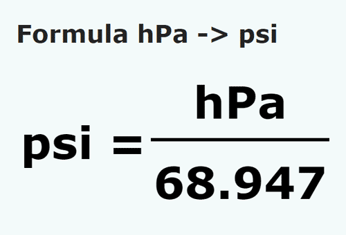 to Psi - convert hPa to psi