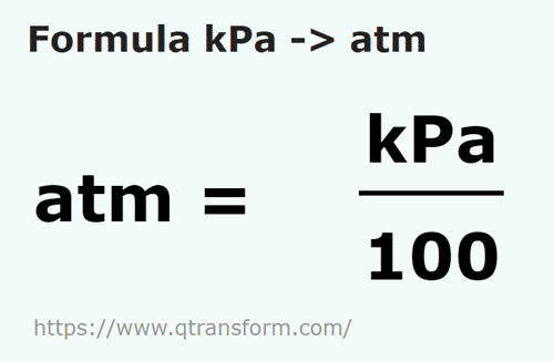 umrechnungsformel Kilopascal in Atmosphäre - kPa in atm