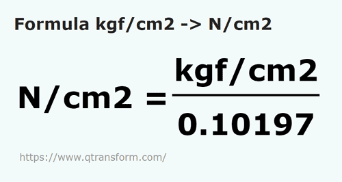 Kilogramos Fuerza Pro Cent metro Cuadrado A Newtons Pro Cent metro 