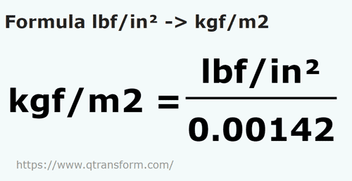 keplet Font erő/négyzethüvelyk ba Kilogramm erő/négyzetméter - lbf/in² ba kgf/m2