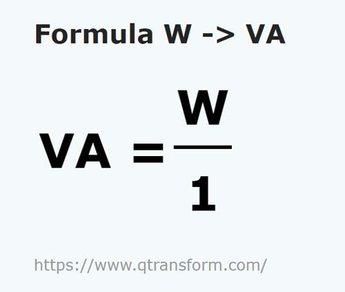 formula Wați in Volti amper - W in VA