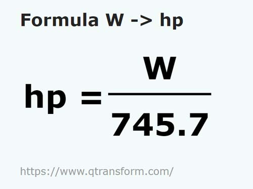 Watts to Horsepower W to hp convert W to hp