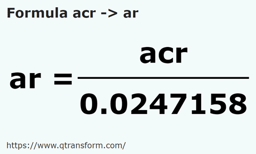 formula Ekar kepada Are - acr kepada ar