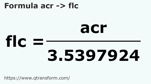 formule Acre naar Falce - acr naar flc