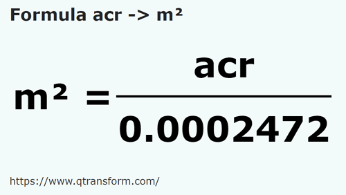 formula Acri in Metri patrati - acr in m²