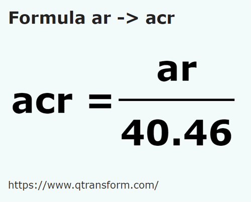 formule Ares en Acres - ar en acr