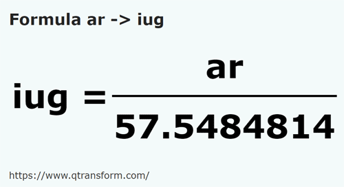 formule Are naar Kadastraal iugăr - ar naar iug